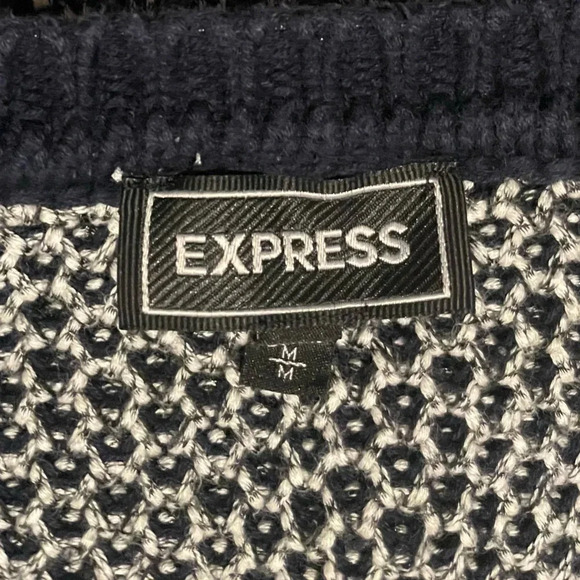 Express Dark Navy Blue Knit Sweater, Women’s Size M - Cozy and Stylish Pullove - Picture 3 of 7